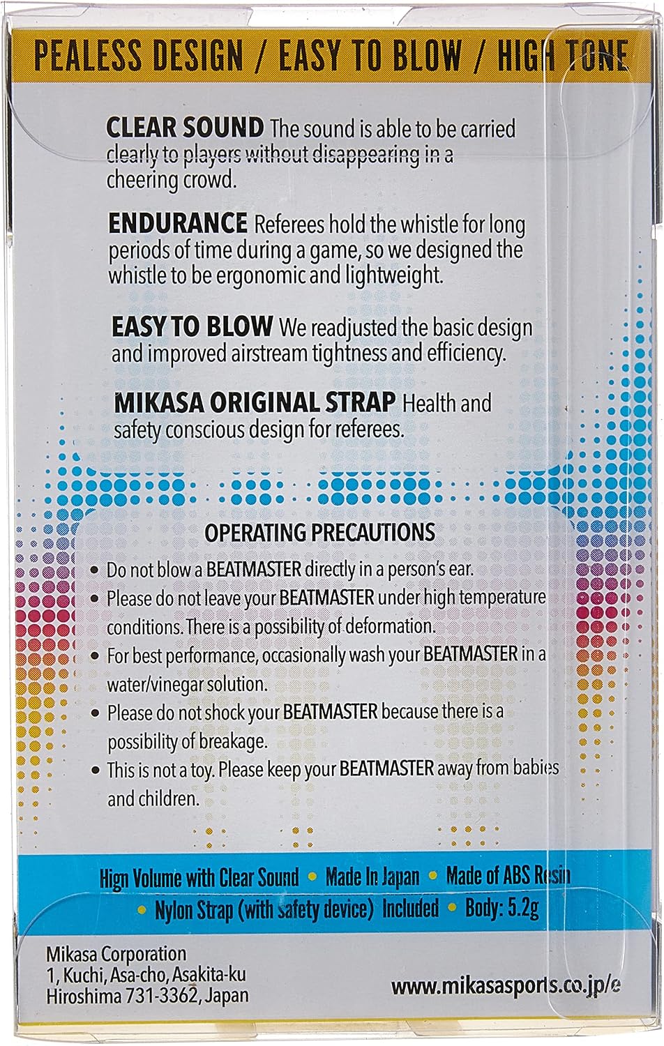 Mikasa Beatmaster whistle Blue/Yellow